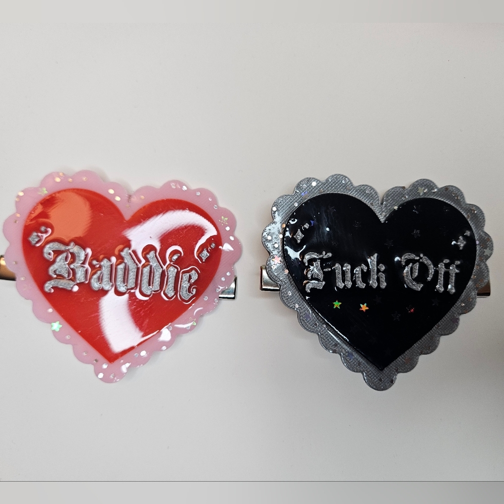 Baddie X F××k Off Hair Clip Set